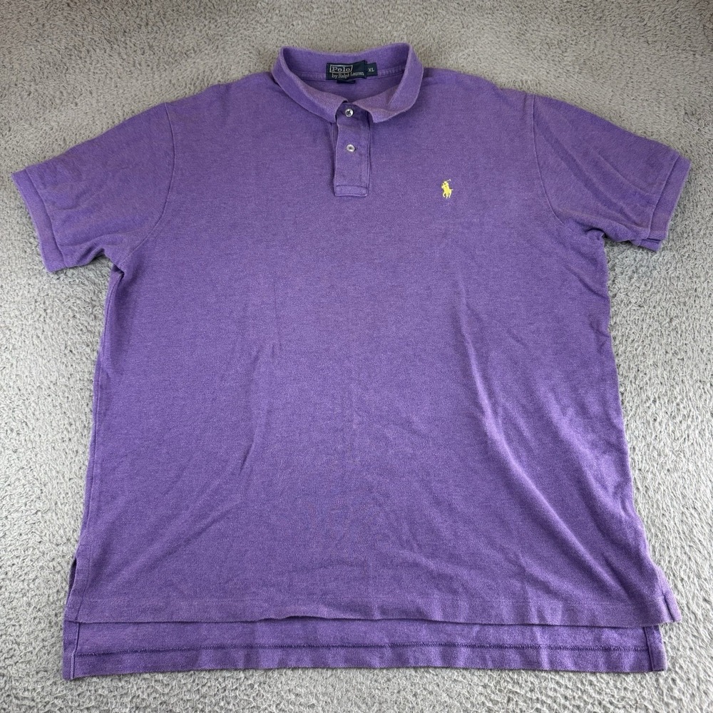 Polo by Ralph Lauren Polo Shirt Mens Xl Purple Short Sleeve Preppy Casual Vtg